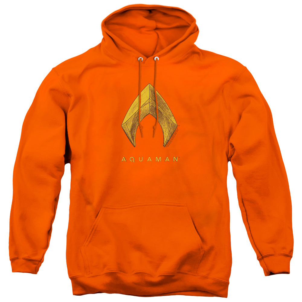 Aquaman Movie Aquaman Logo Mens Hoodie Orange Officially Licensed