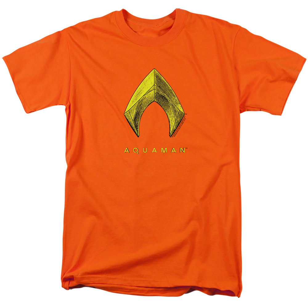 Aquaman Movie Aquaman Logo Mens T Shirt Orange Officially Licensed