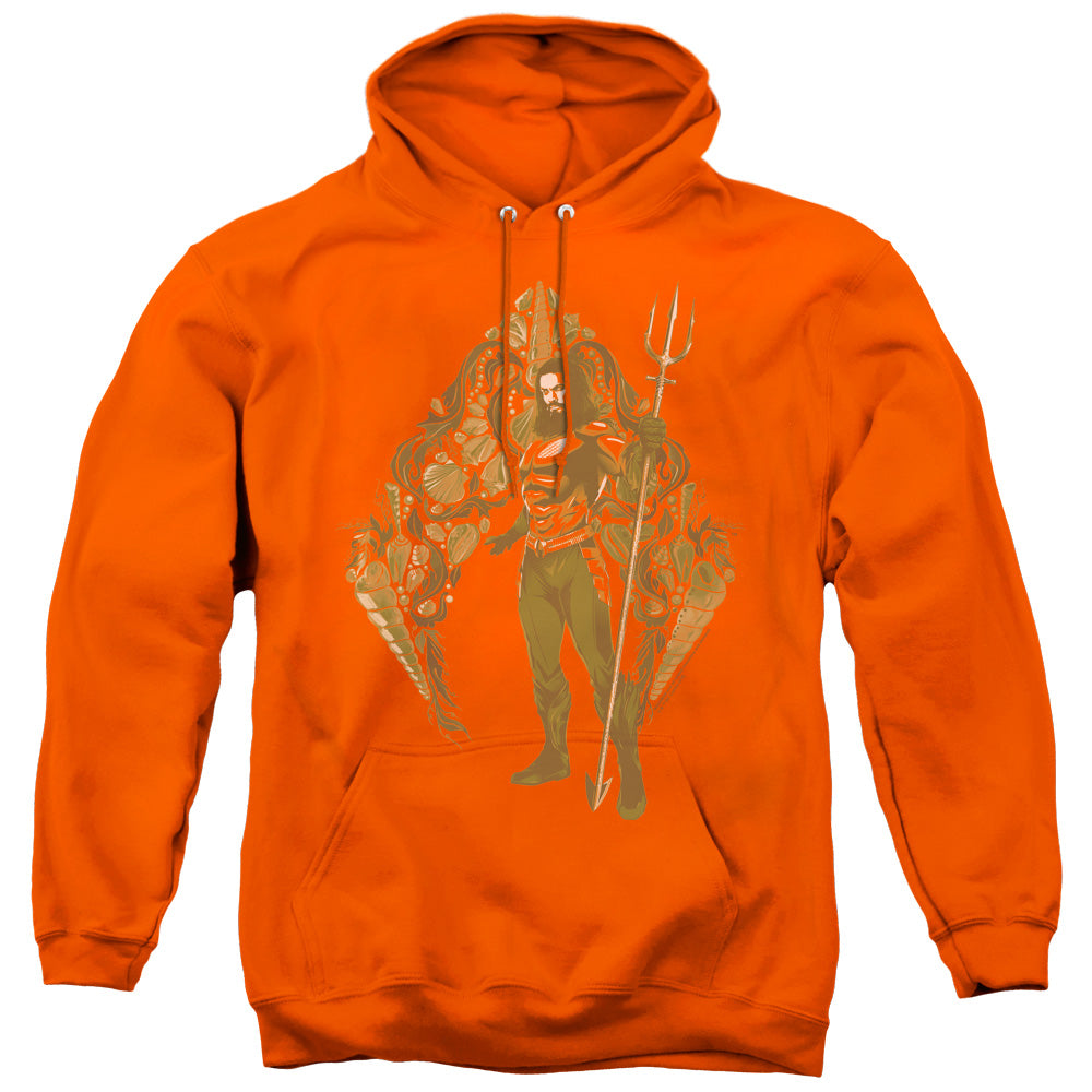 Aquaman Movie Shells Mens Hoodie Orange Officially Licensed