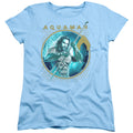 Aquaman Movie Trident Of Neptune Womens T Shirt Light Blue Officially Licensed