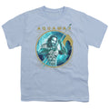 Aquaman Movie Trident Of Neptune Kids Youth T Shirt Light Blue Officially Licensed