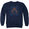 Aquaman Movie Aqua Paisley Mens Crewneck Sweatshirt Navy Blue Officially Licensed
