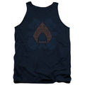 Aquaman Movie Aqua Paisley Mens Tank Top Shirt Navy Blue Officially Licensed