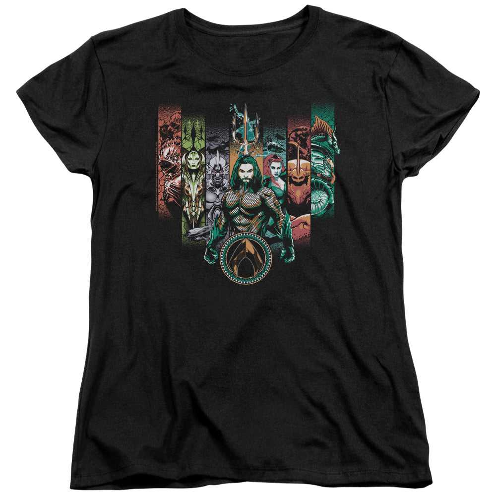 Aquaman Movie Unite The Kingdoms Womens T Shirt Black Officially Licensed
