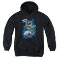 Aquaman Movie Swimming With Sharks Kids Youth Hoodie Black Officially Licensed