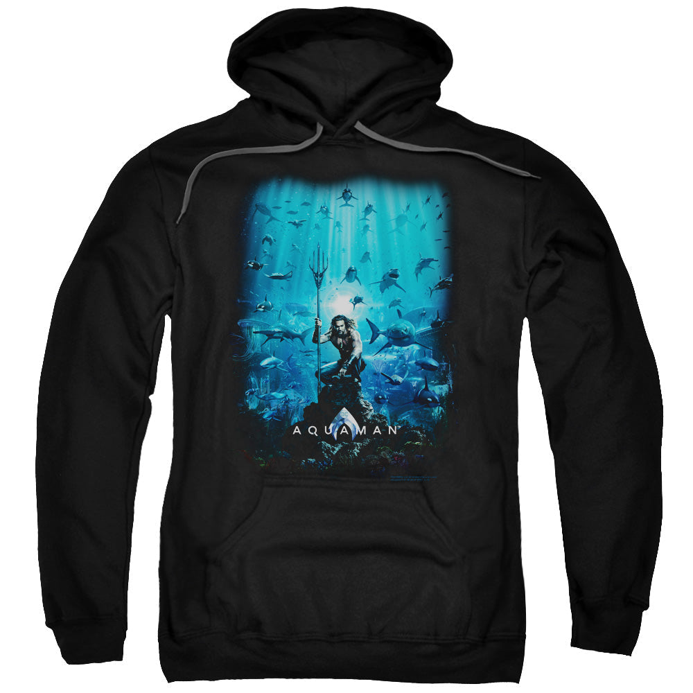 Aquaman Movie Poster Mens Hoodie Black Officially Licensed