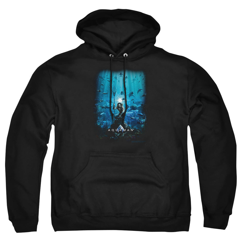 Aquaman Movie Poster Mens Hoodie Black Officially Licensed