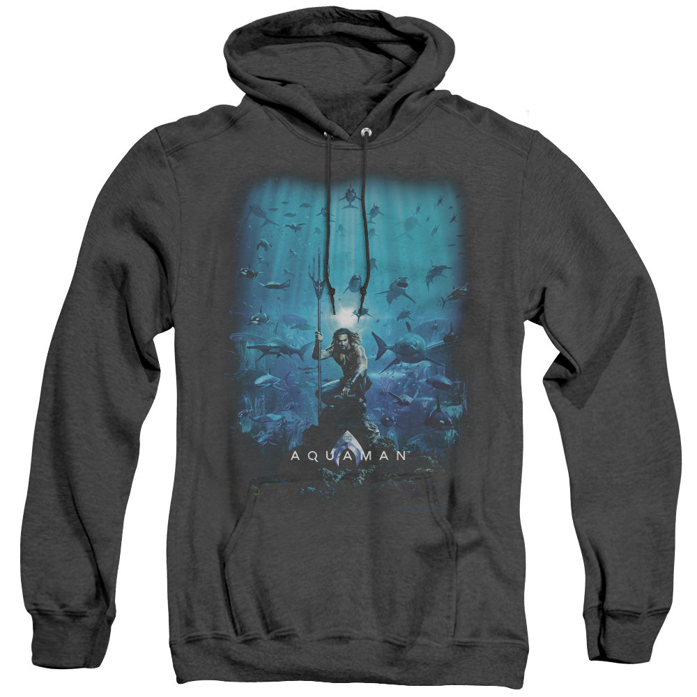 Aquaman Movie Poster Heather Mens Hoodie Black Officially Licensed
