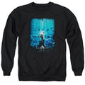 Aquaman Movie Poster Mens Crewneck Sweatshirt Black Officially Licensed