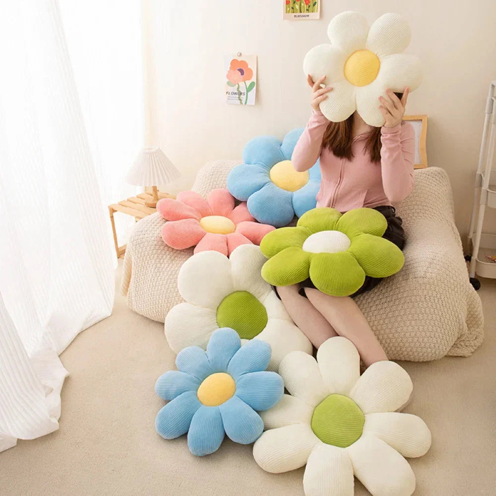Flower-Shaped Plush Pillow – Cute Anime Cushion for Kids & Office