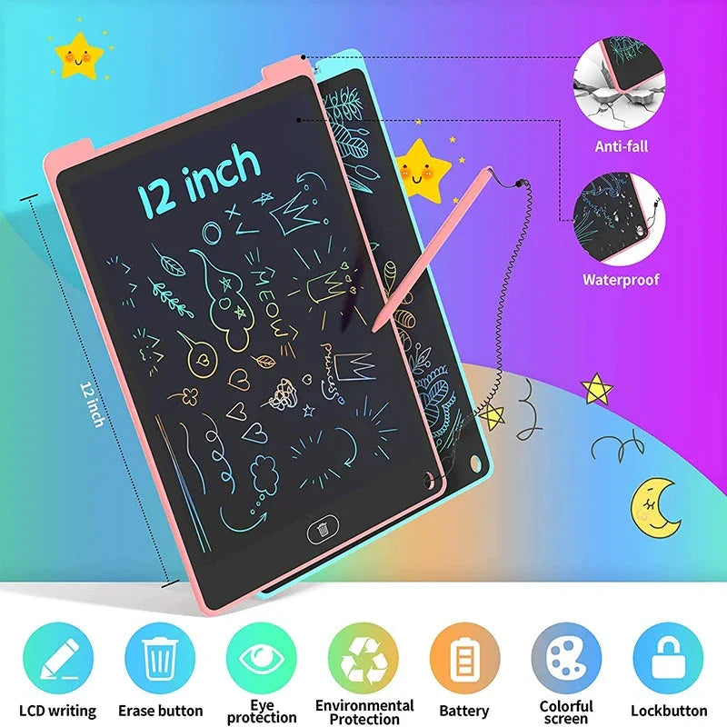 8.5 & 12 Inch LCD Writing Tablet for Kids – Digital Drawing Board & Handwriting Pad Toy with Stylus