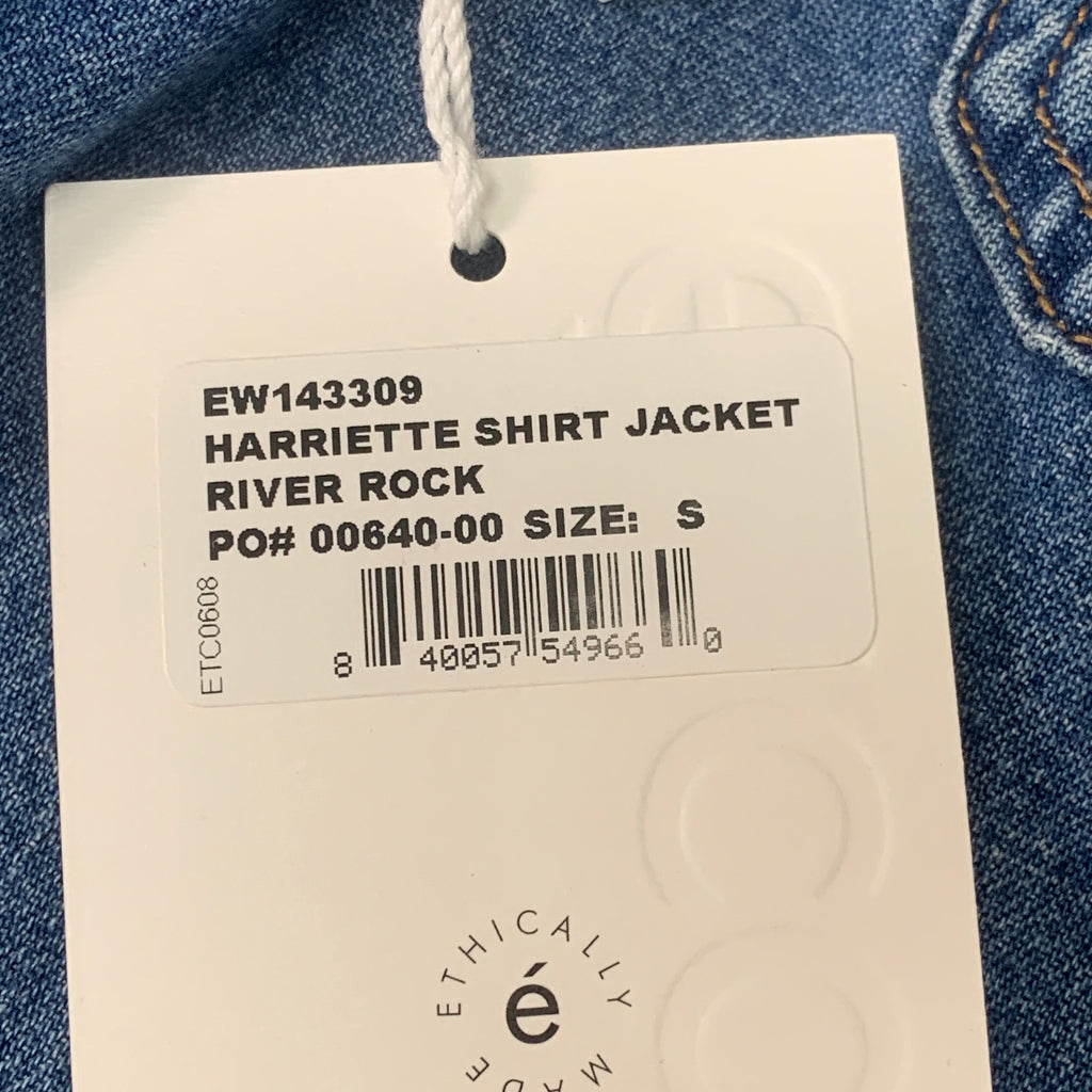 ETICA Harriette Shirt Jacket w/ Front Top Pockets & Collar River Rock Size S EW143309