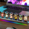 RGB aluminum alloy glow tube clock IPS computer desktop clock ornament Fate Stone Gate Cyberpunk
