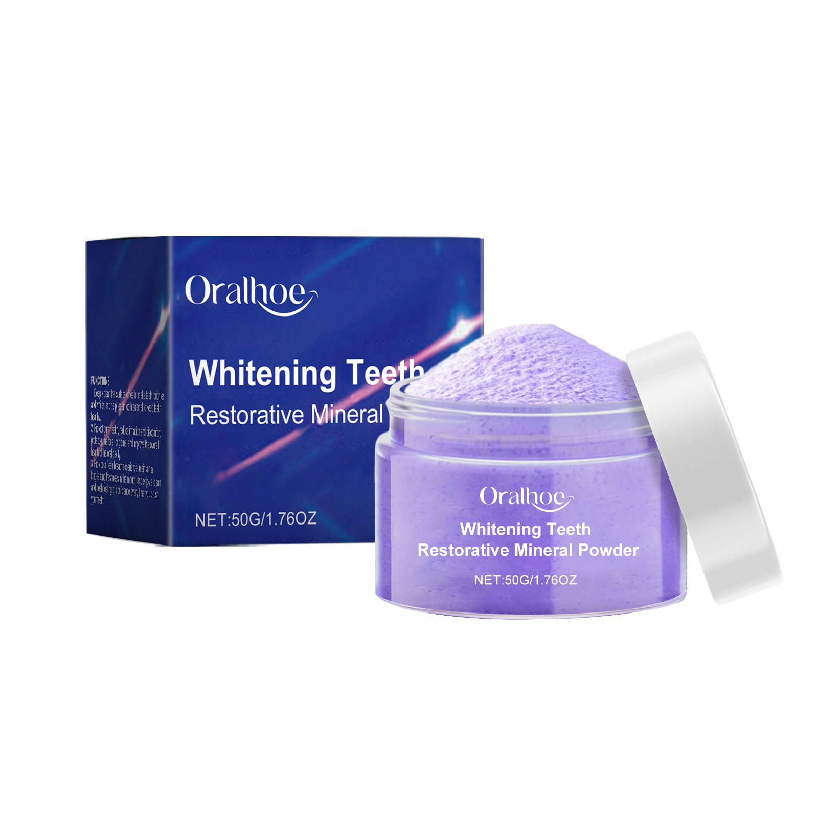 Oralhoe Purple Brightening Tooth Powder Gentle Mouth Cleanser Fresh Breath Cleanser Teeth Care