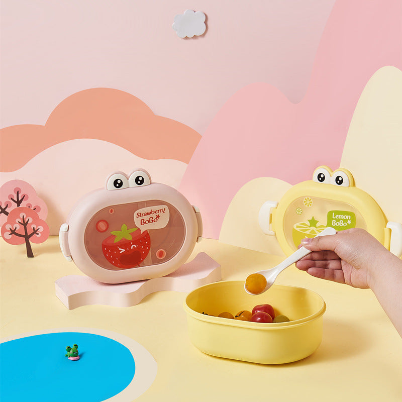 Cute little frog portable microwaveable lunch box with compartments fruit box lunch box