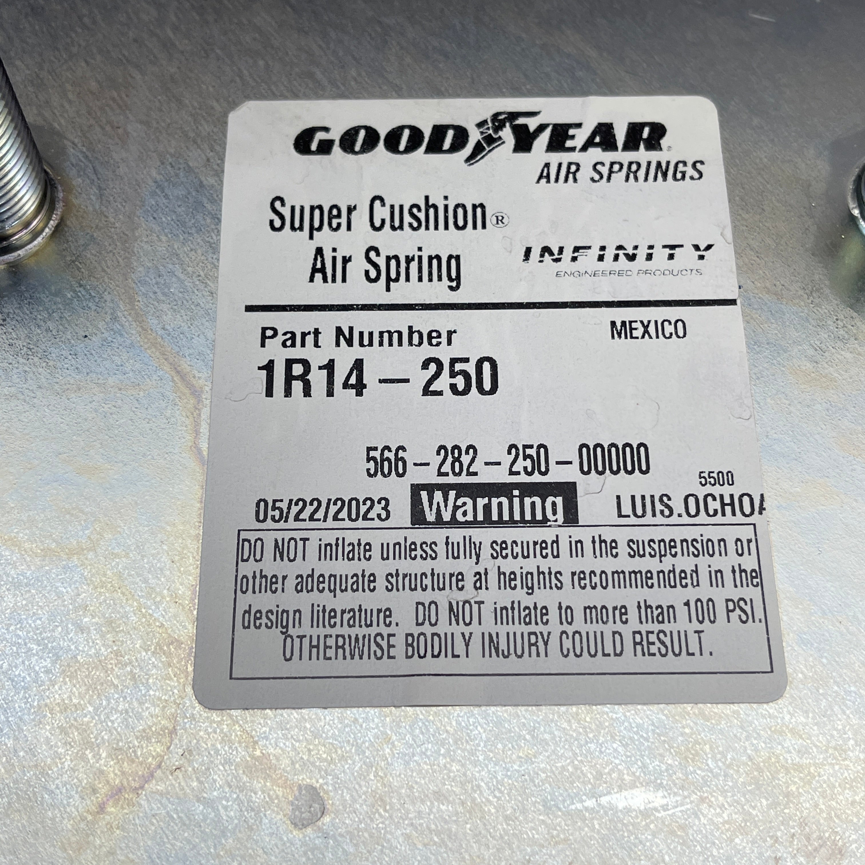 RIDEWELL Suspension Parts Cushion air Springs Shock Absorber GOODYEAR 6000196