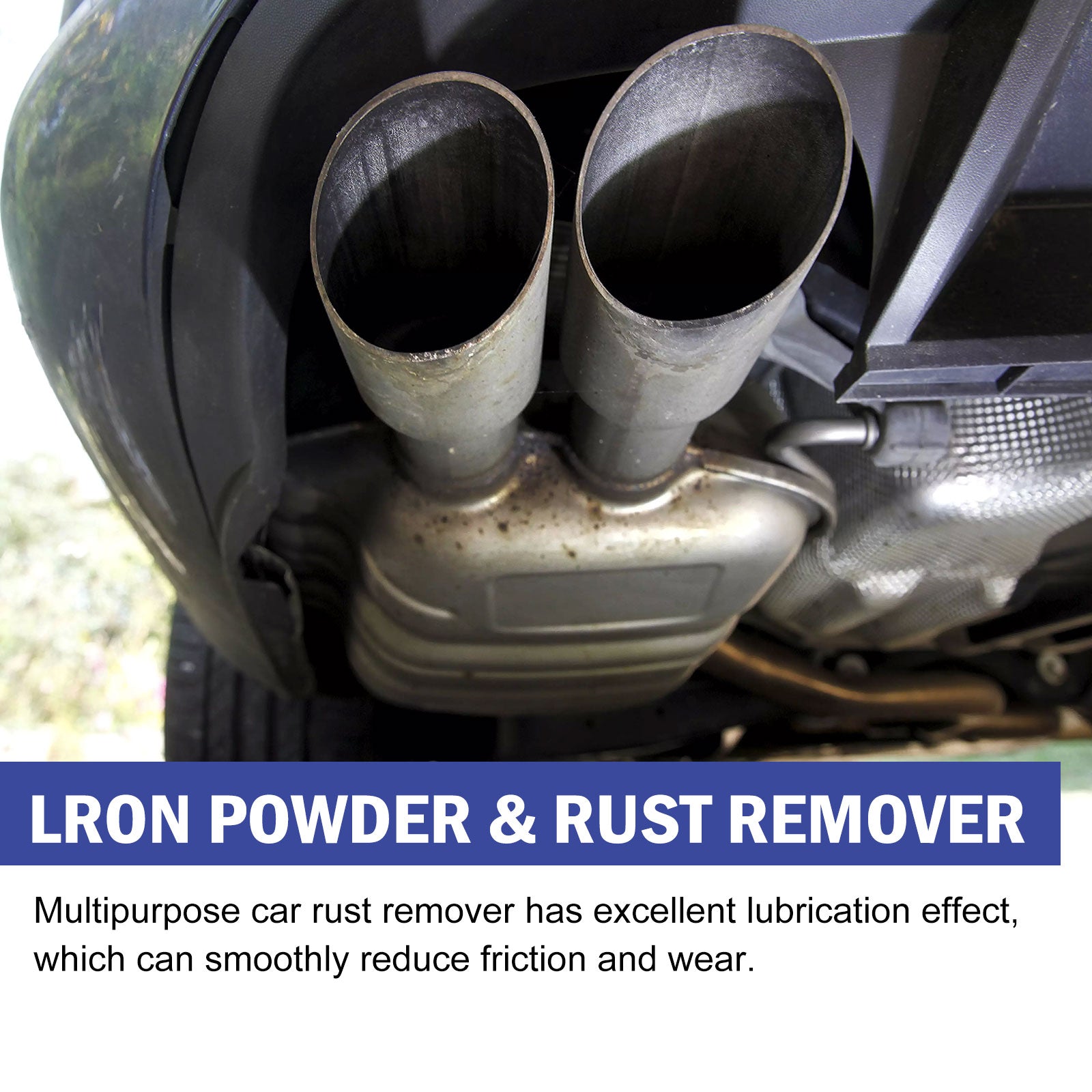 Lron Powder & Rust Remover, Multi-Functional Metal Rust Remover For Automobile And Motorcycle Exhaust Pipe Rust Renovation Maintenance