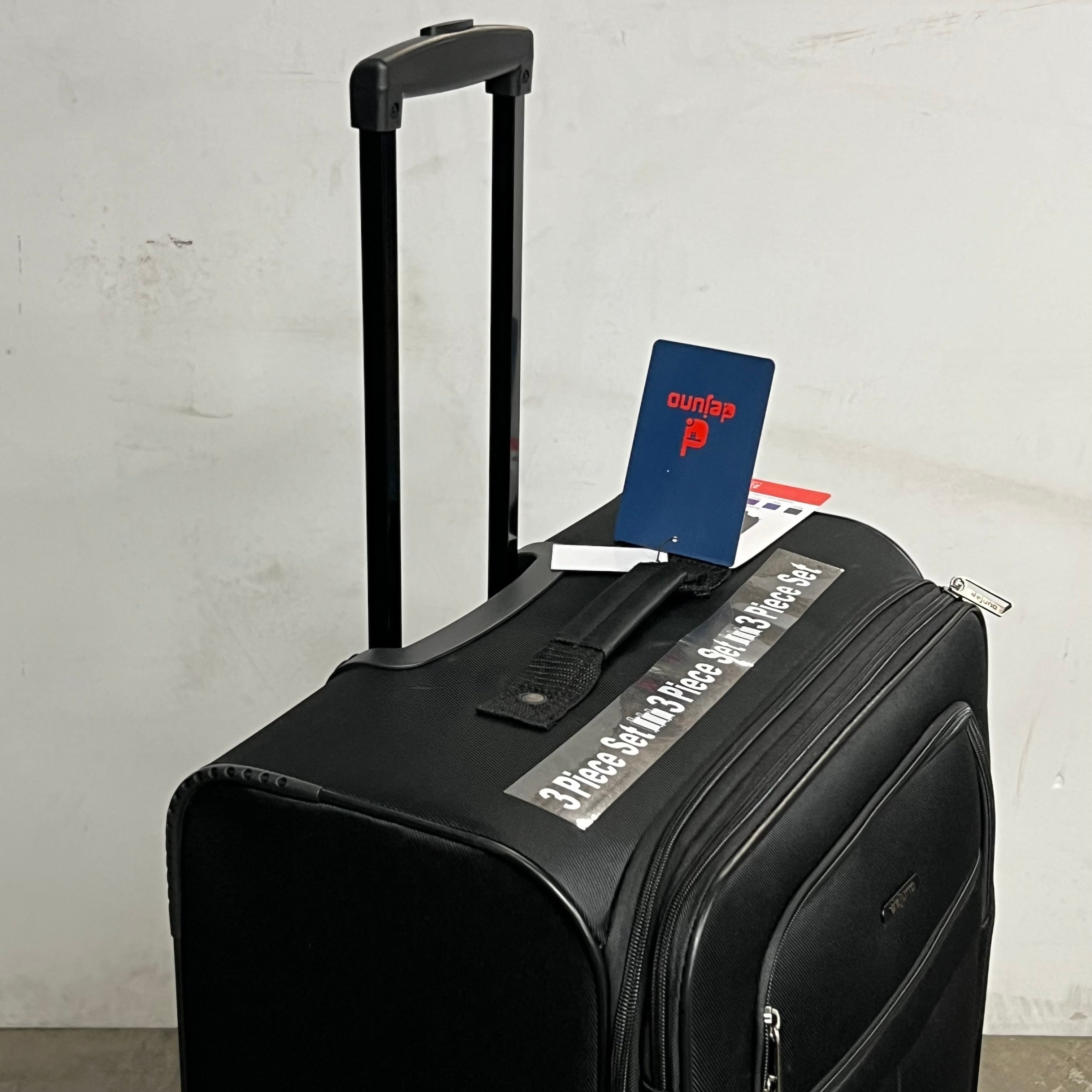 DEJUNO (3 PACK) Lightweight Expandable Spinner Luggage Suitcase Set Black 2302DJBF