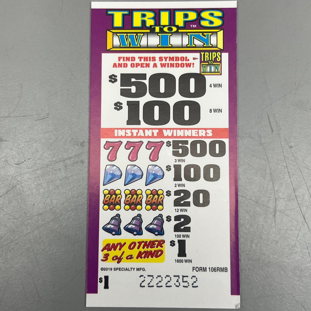 SPECIALTY MANUFACTURING Trips to Win 8160 Cards 3.875"x1.875"