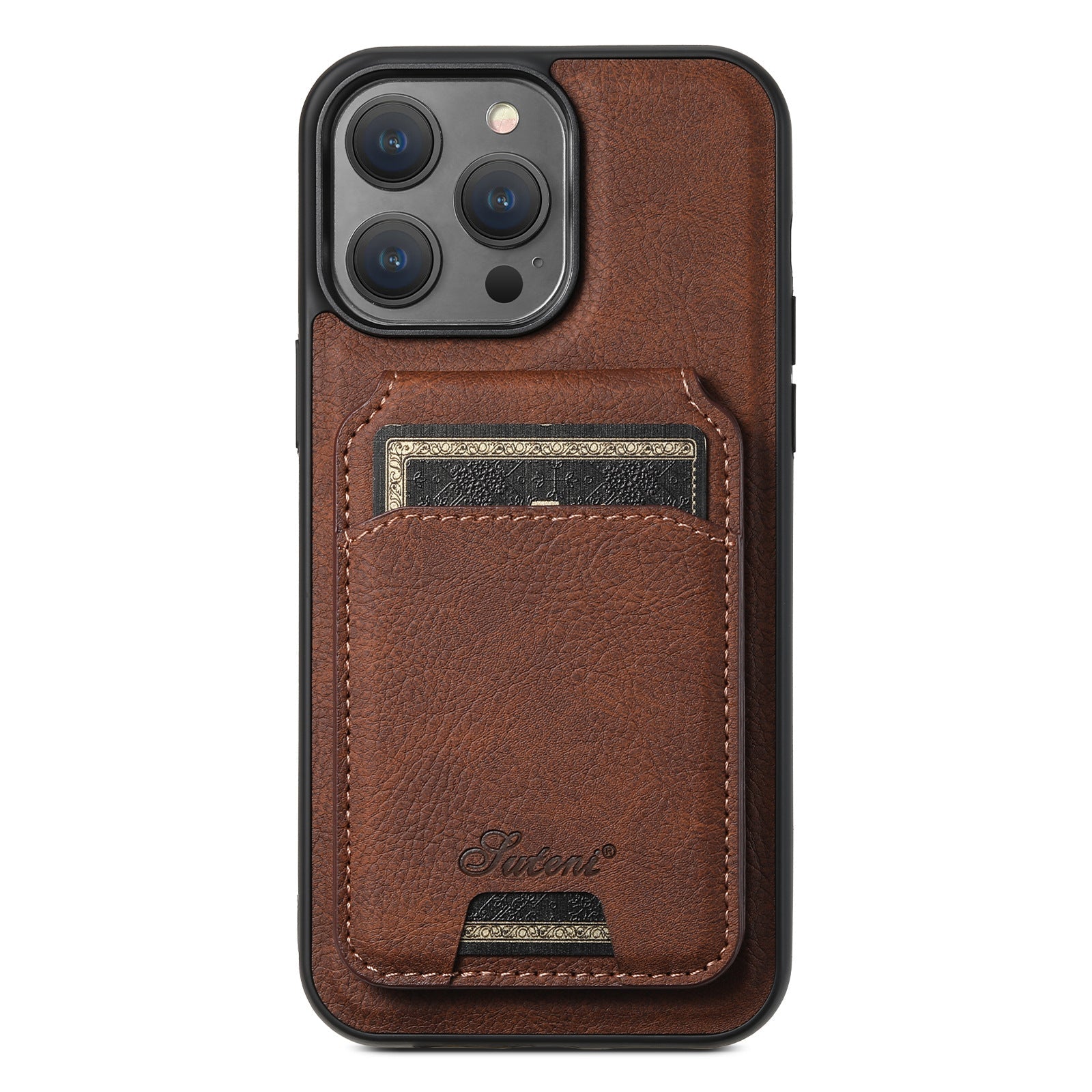 Suitable for Apple 15 phone case car magnetic suction iPhone 14 ProMax anti drop 2-in-1 card insertion case protective cover