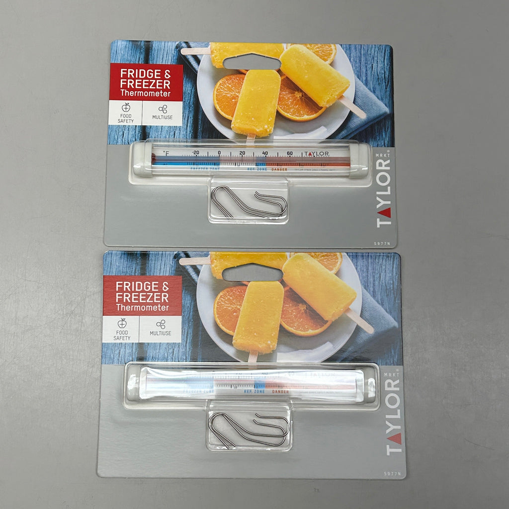 TAYLOR (2 PACK) Fridge/Freezer Thermometer Food Safety 5977N (New)