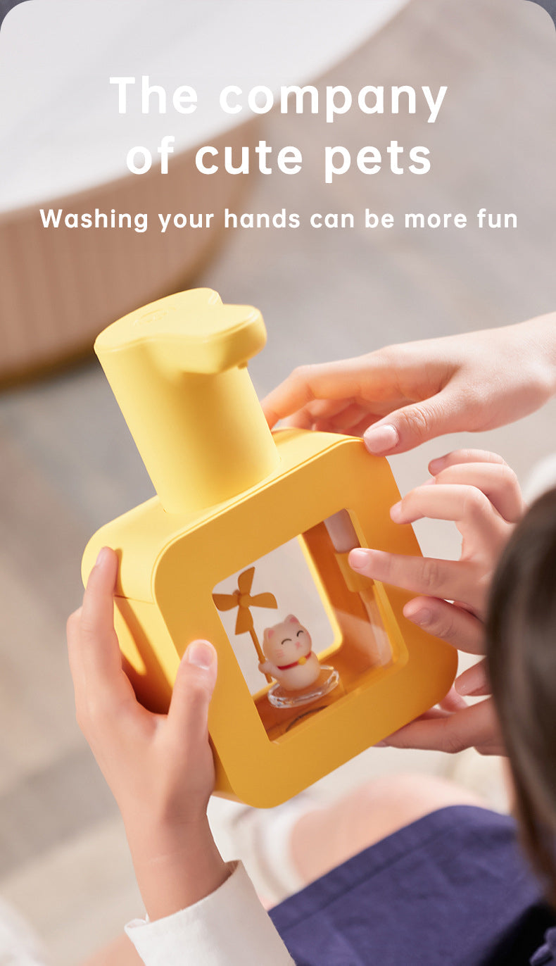 Cute Cat Rechargeable Touchless Automatic Soap Dispenser 400ml Kids foam Soap Dispenser with Night Light