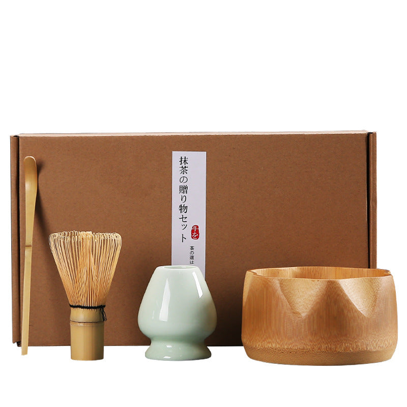 Tea Brush Matcha Brush Hyakumonari Tea Brush Stand Combination Song Dynasty Tea Ordering and Tea Playing Tools Set Japanese Gift Box