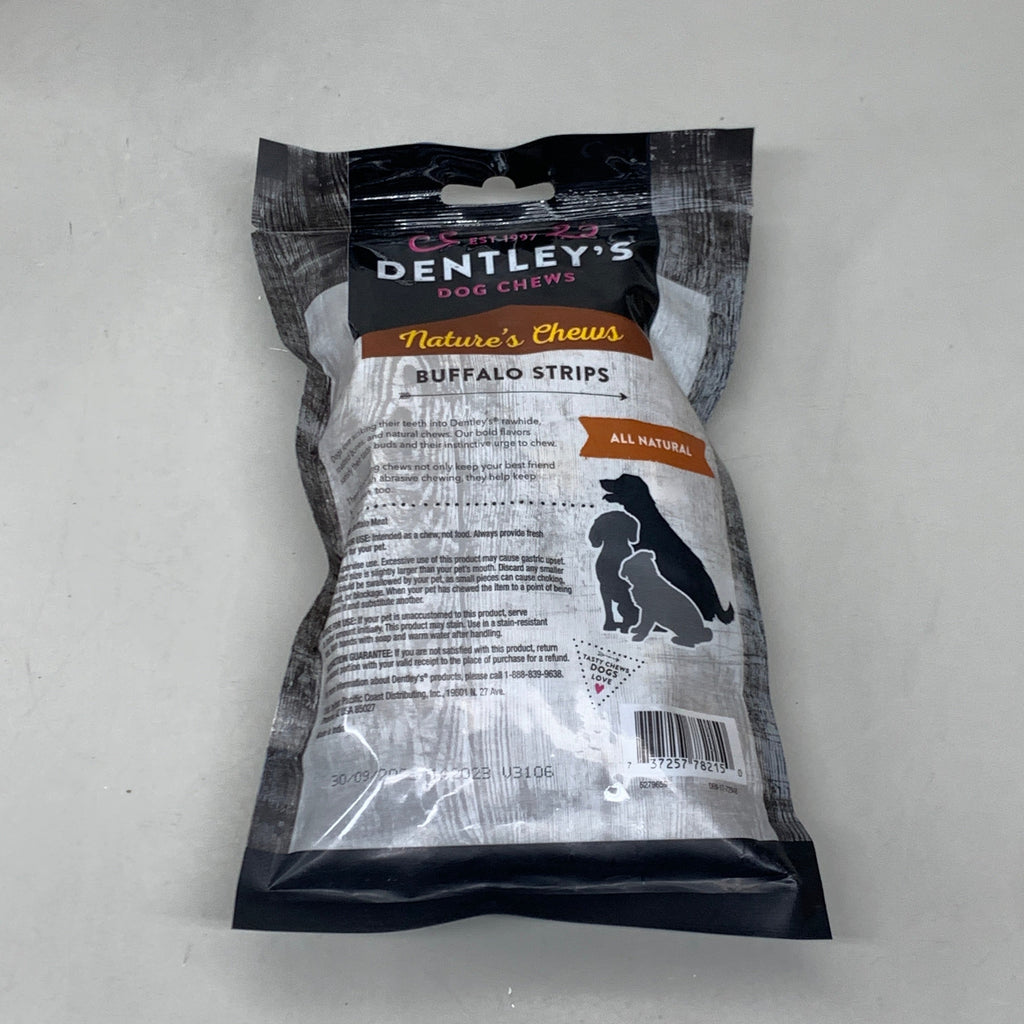 DENTLEY'S (3 PACK) Dog Chews Buffalo Strips All Natural 3.5oz BB 09/30/2025 5279659