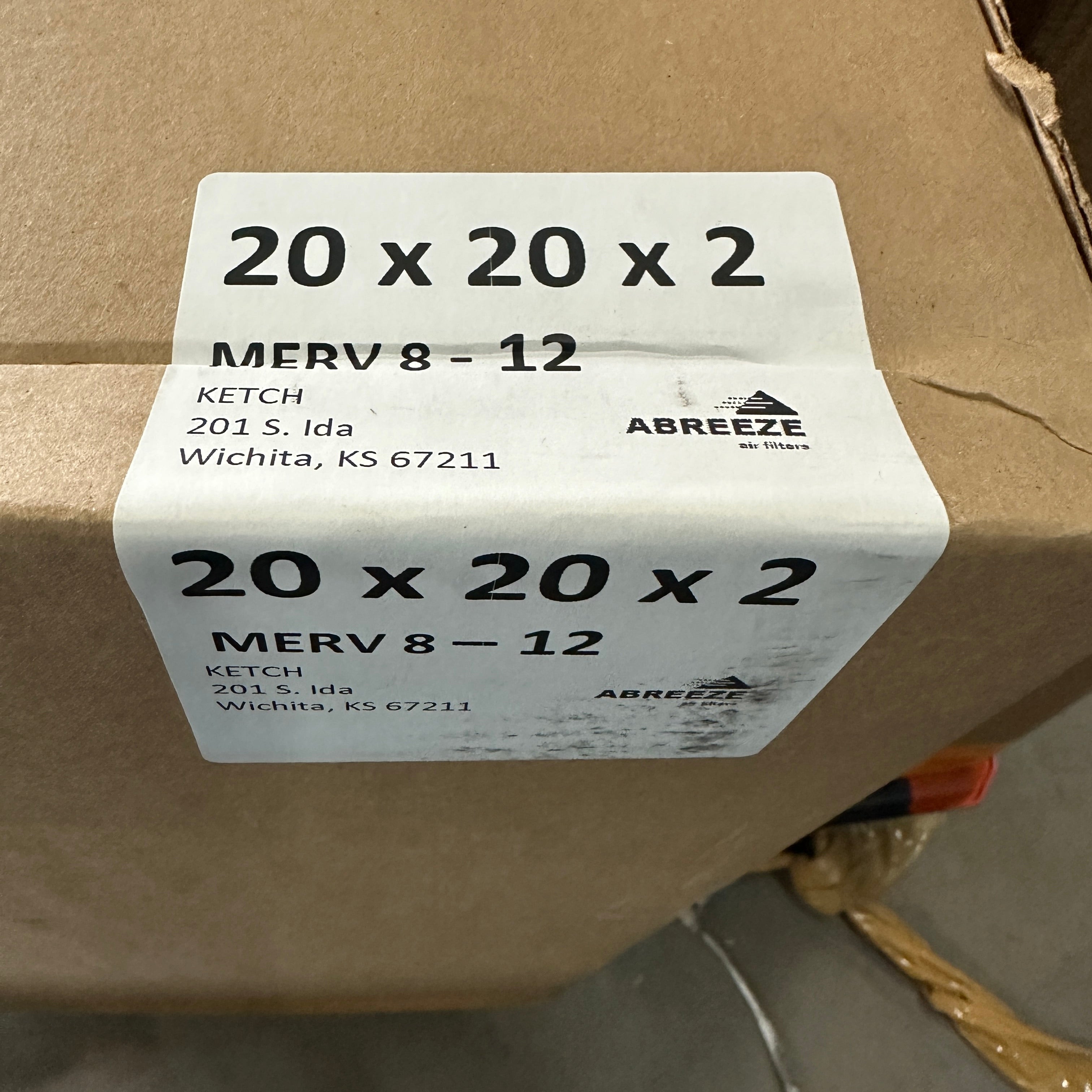 AIR FLOW AC/Furnace Air Filter White 20”x 20”x 2”