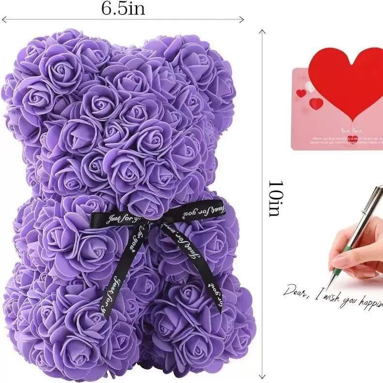 Mother's Day Gift 25cm Foam Flower Bear PE Rose Flower Bear PVC Gift Box Valentine's Day Cross-border Bestseller
