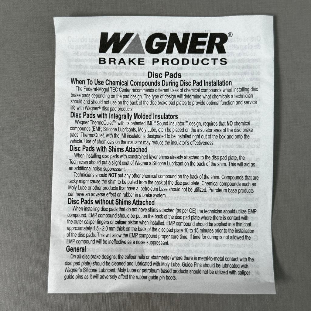 WAGNER QS Ceramic Disc Brake Pad Set 3 1/2" x 2 1/2" Black ZX473