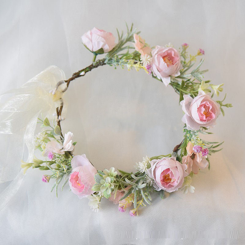 Mori Flower Bridal headdress garland modeling headdress photo wedding dress hair accessories Bridesmaid accessories holiday head