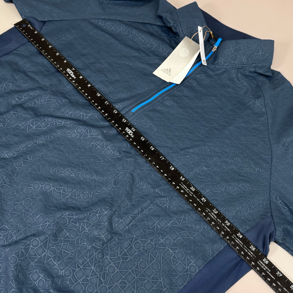 ADIDAS Deboss 1/4" Zip Men's Golf Sweatshirt Sz-2XL Navy Blue HA9118