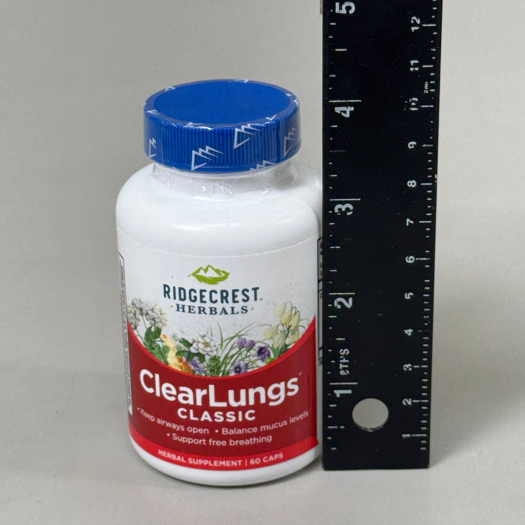 RIDGECREST HERBALS Clear Lungs Classic Breathing Support 500mg 60 Caps BB 01/28