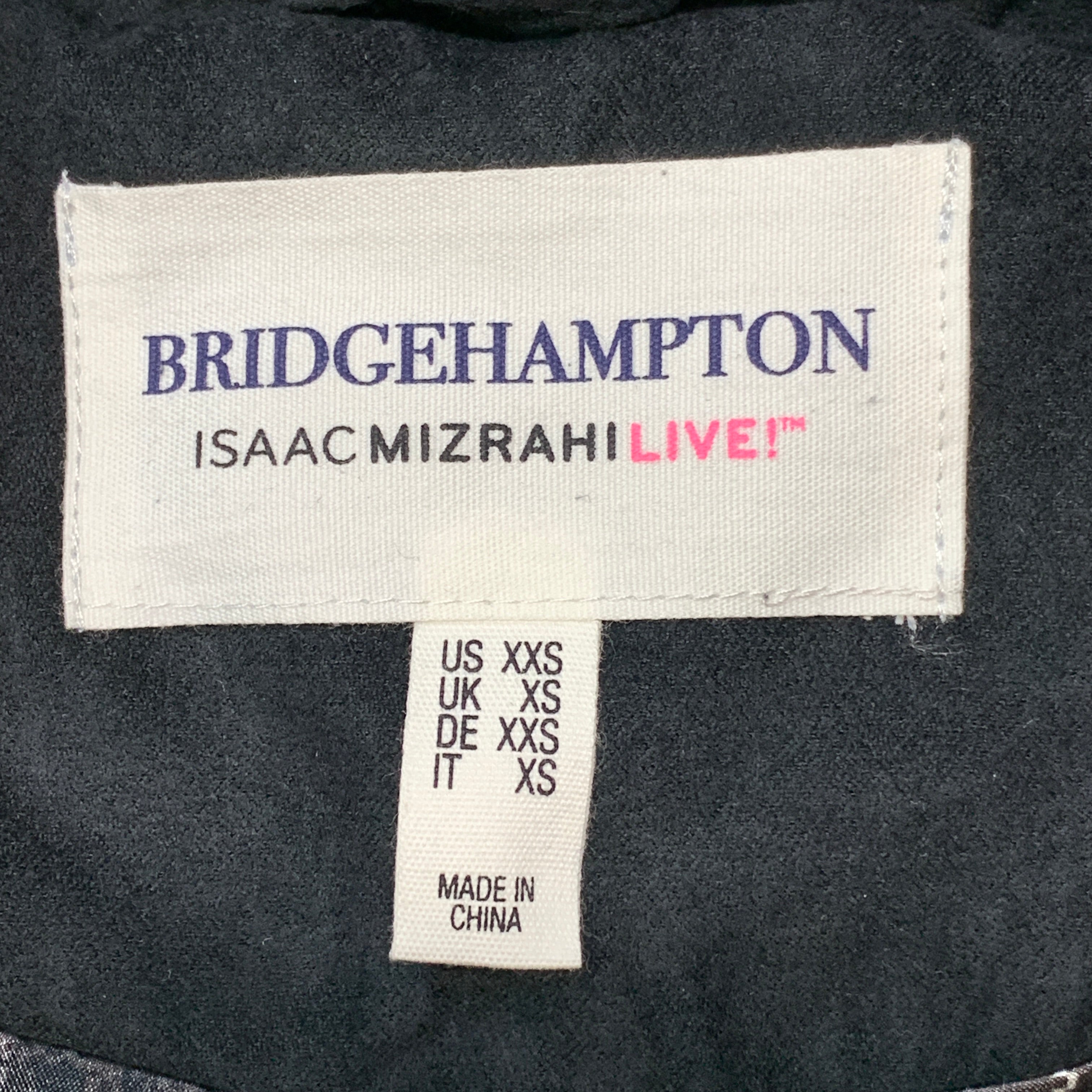 BRIDGE HAMPTON ISSAC MIZRAHI LIVE! Faux Suede Coat Full Snap Up Black Size XXS