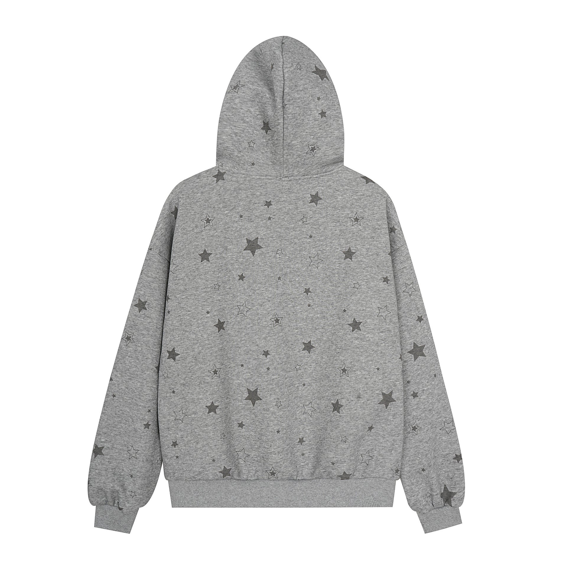 Star letter printed fleece hooded sweatshirt