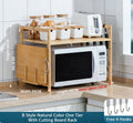 Kitchen Storage Rack Double-Layer Countertop Microwave Oven Shelf Desktop Seasoning Oven Organizer Bamboo Solid Wood