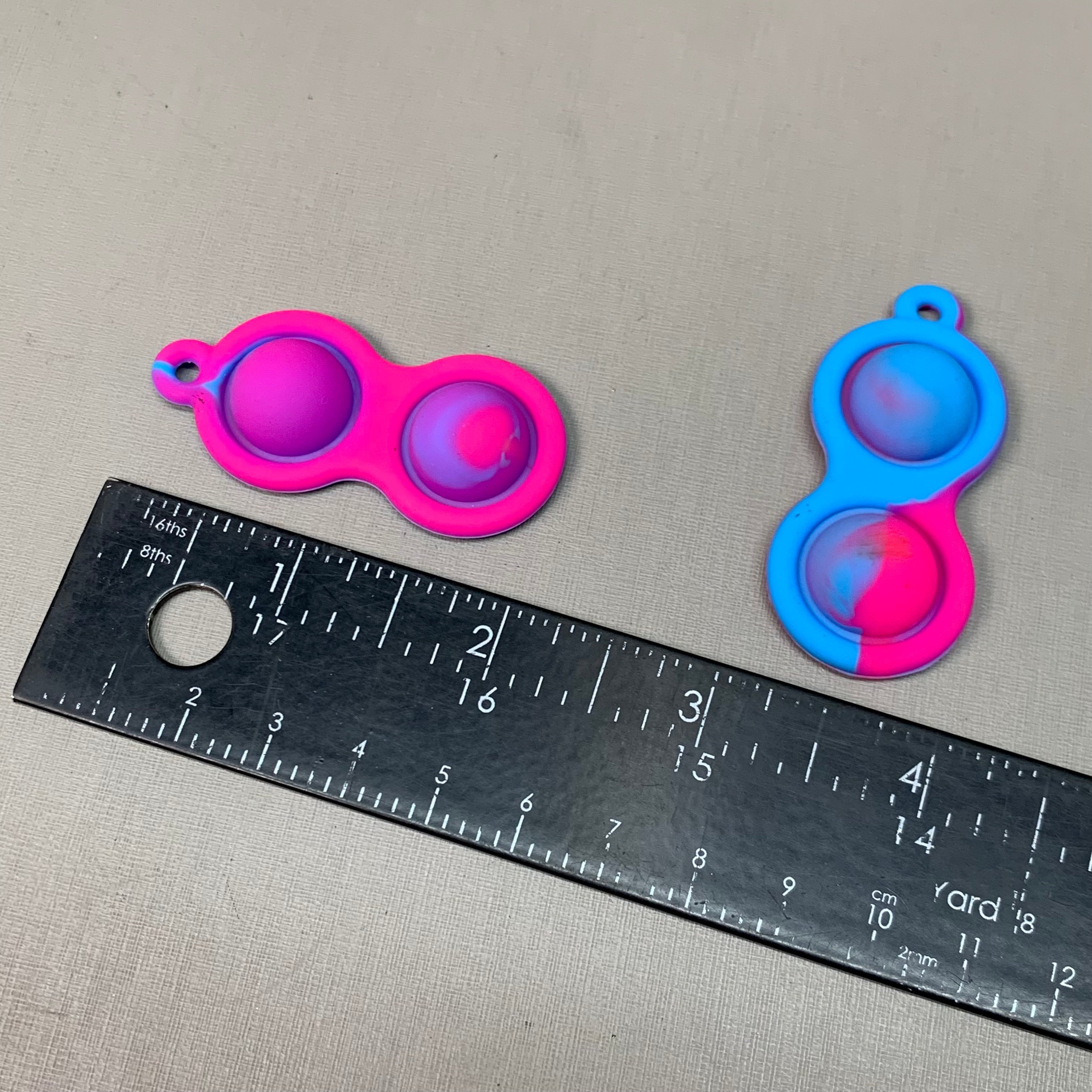 BEST WHOLESALE 2-PACK! Wireless Headphone Bubble Popping Case 2.5" x 2" Blue/Pink