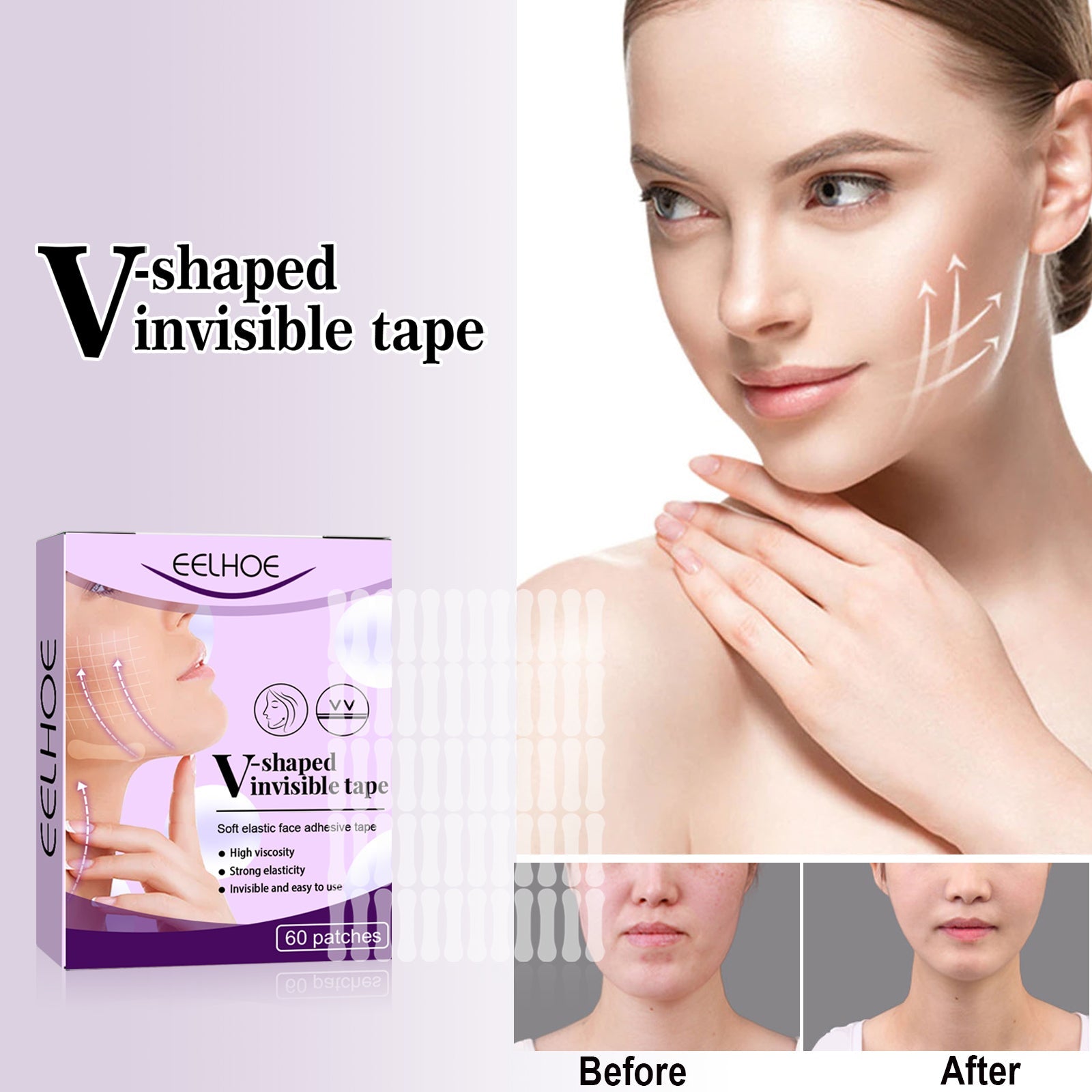 Facial Lifting Patch, Lift Face Double Chin V Face Melon Seed Face Invisible Lifting Patch