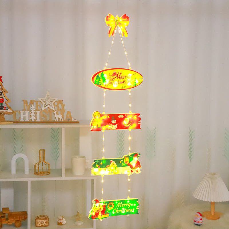 New hanging lights, LED signs, Christmas scene decoration, window display, light string, atmosphere lights