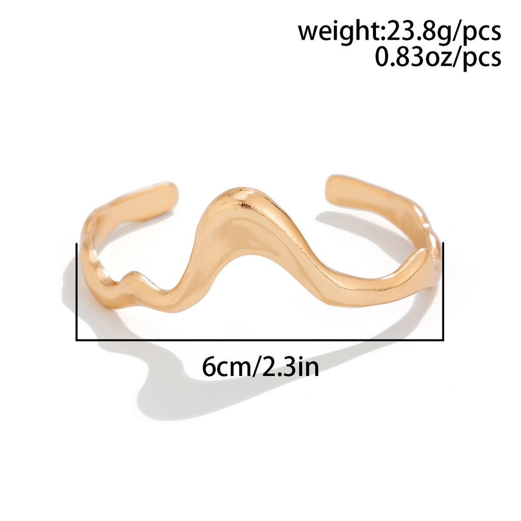 Fashionable liquid lava metal ankle bracelet, ankle chain, female personality, irregular geometric texture, ankle ring accessory