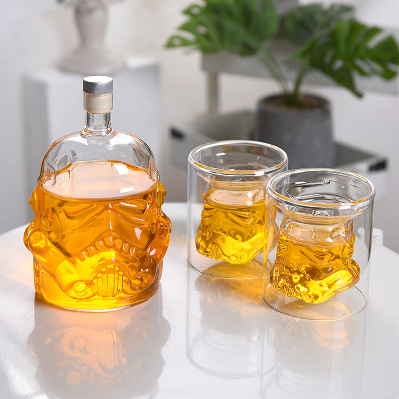 High borosilicate heat-resistant and cold resistant glass wine bottle Star Wars White Soldier glass wine bottle creative decanter liquor dispenser