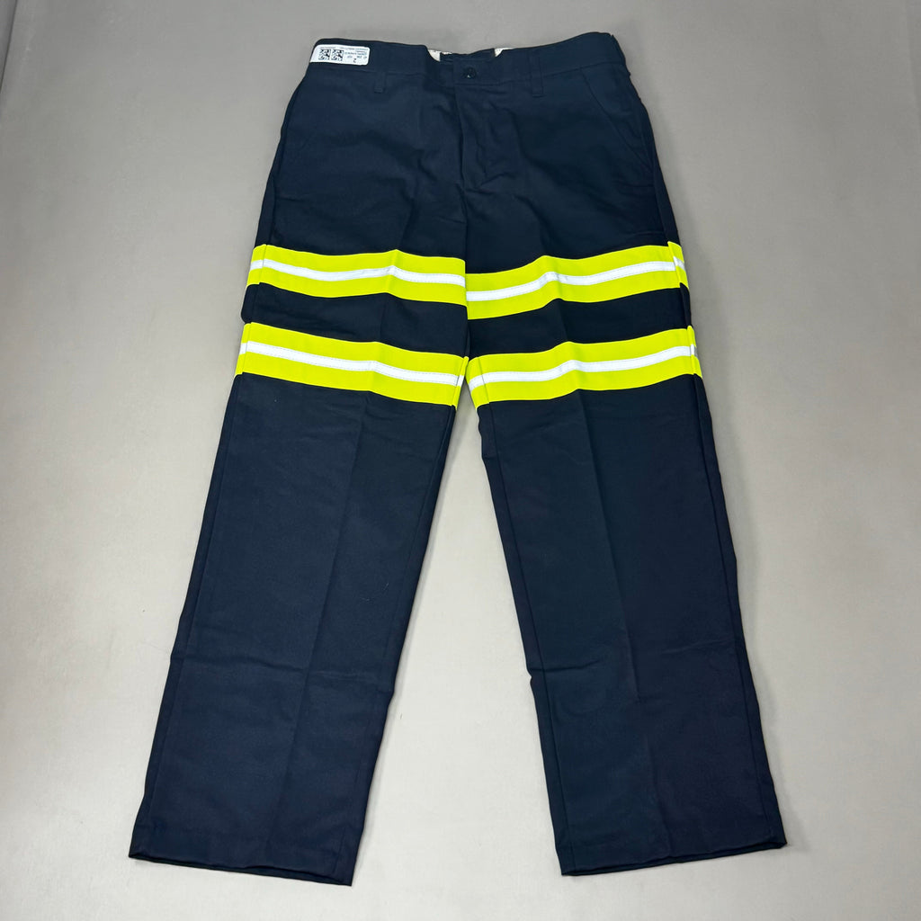 RED KAP Enhanced Visibility Industrial Pant Mens Sz 34 Reflective/Blue PT20-EHV
