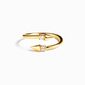 925 Sterling Silver Inlaid Zircon Bypass Ring