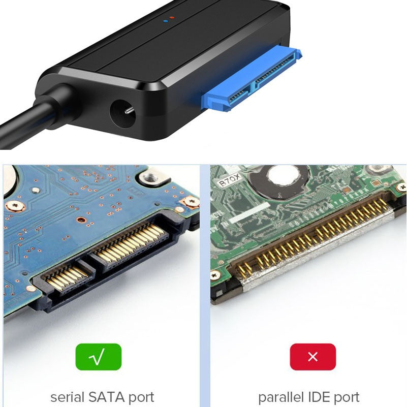 New USB 3.0 to SATA7+15P Easy Drive Cable 2.5 "3.5-inch Hard Drive Data Cable USB Adapter Cable