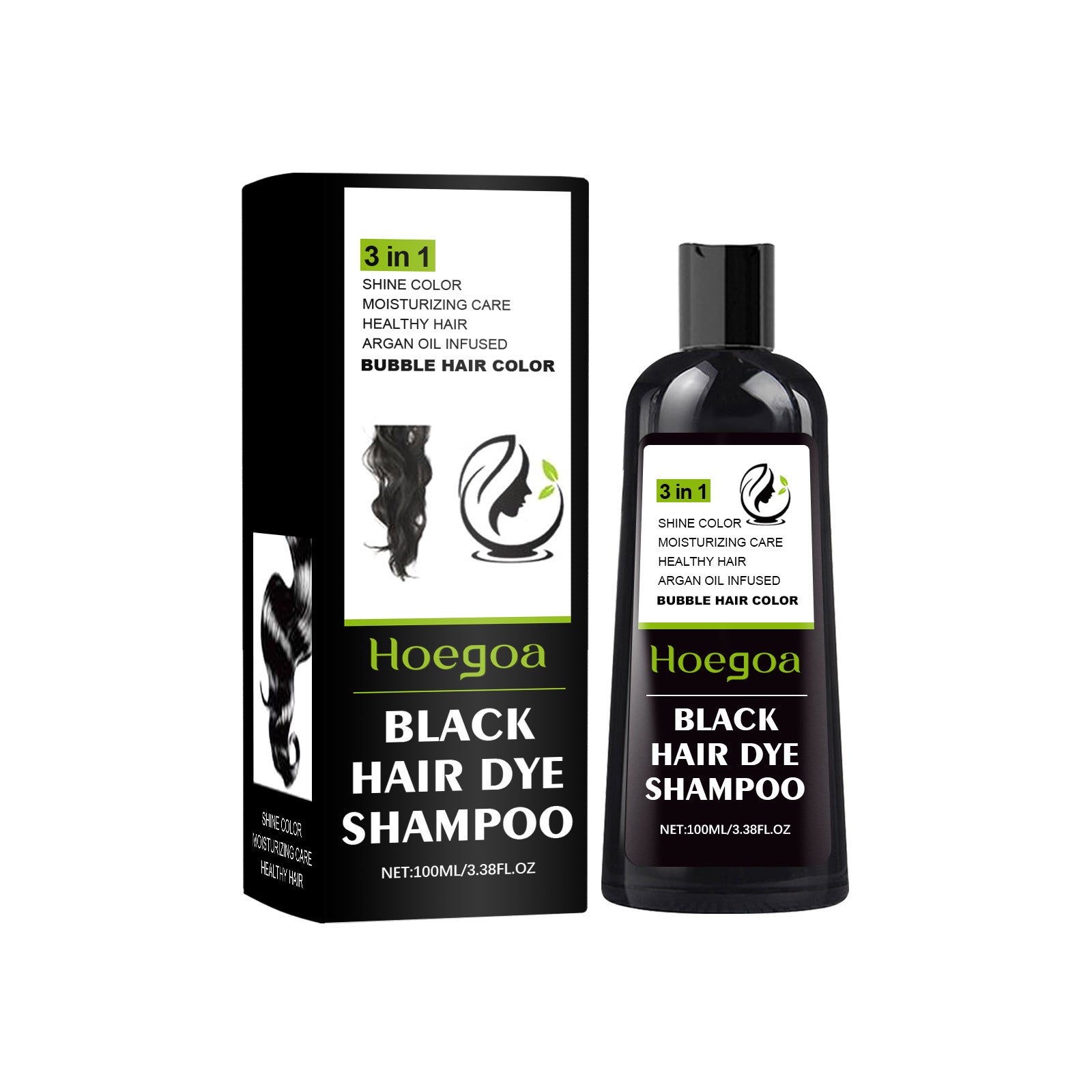 HOEGOA Hair Dye Shampoo, Gentle Hair Moisturizing Hair Fast Easy Coloring Lasting Hair Cream