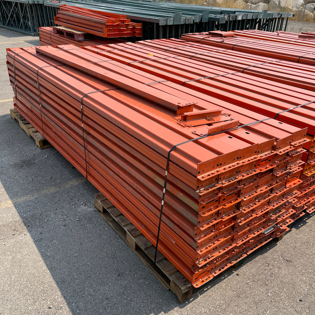 INTERACK Pallet Rack Cross Beam Teardrop Style (Round & Angular) 12 ft  x 6” Orange (Pre-Owned)