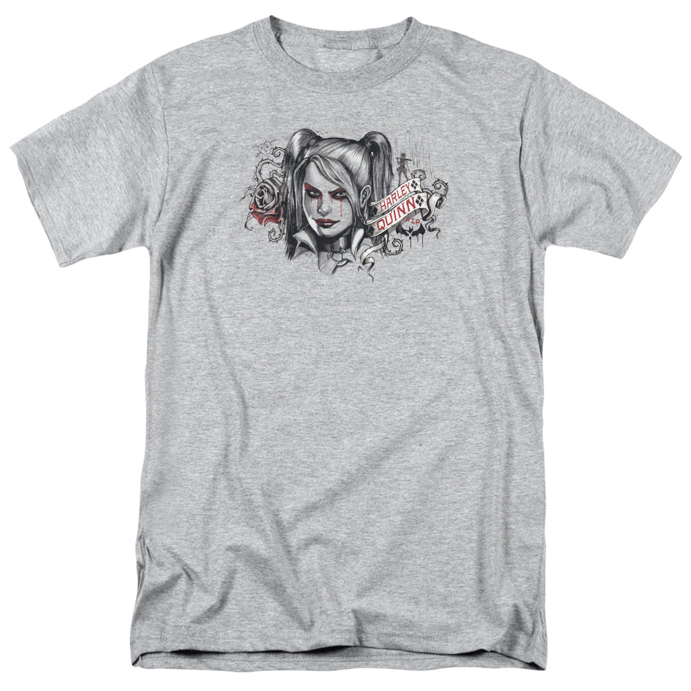 Batman Arkham Knight Hq Sketch Mens T Shirt Athletic Heather Officially Licensed