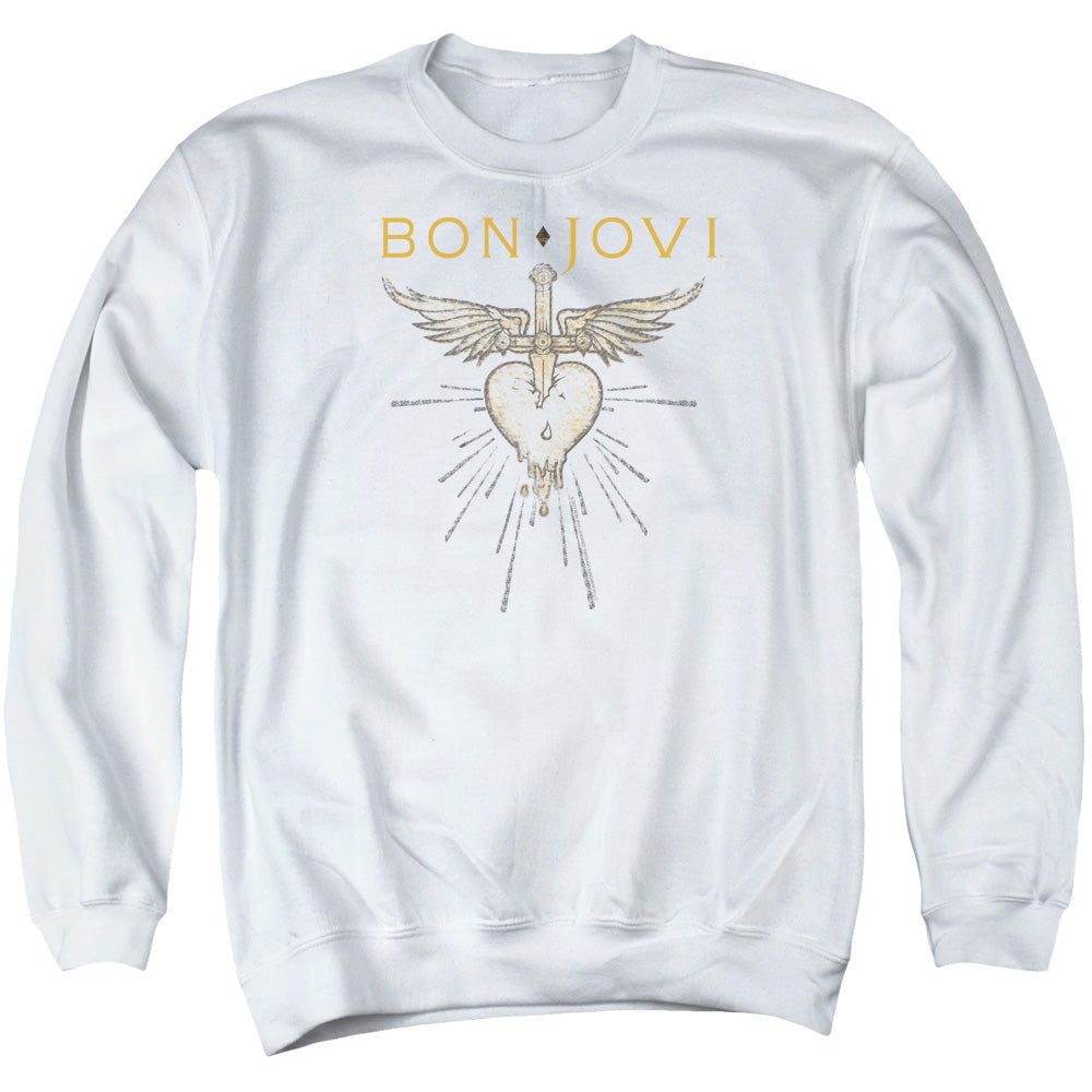 Bon Jovi Greatest Hits Mens Crewneck Sweatshirt White Officially Licensed
