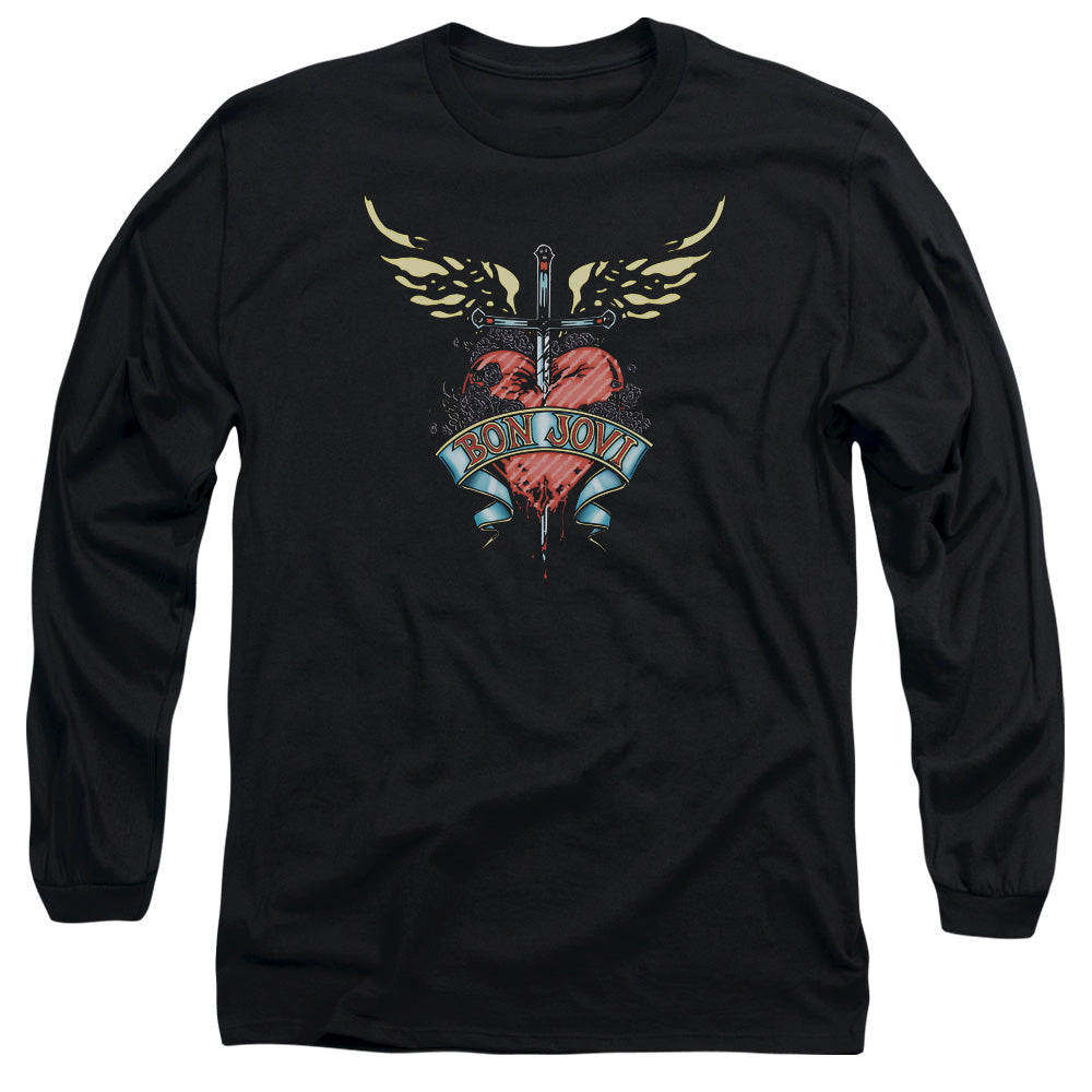 Bon Jovi Daggered Mens Long Sleeve Shirt Black Officially Licensed